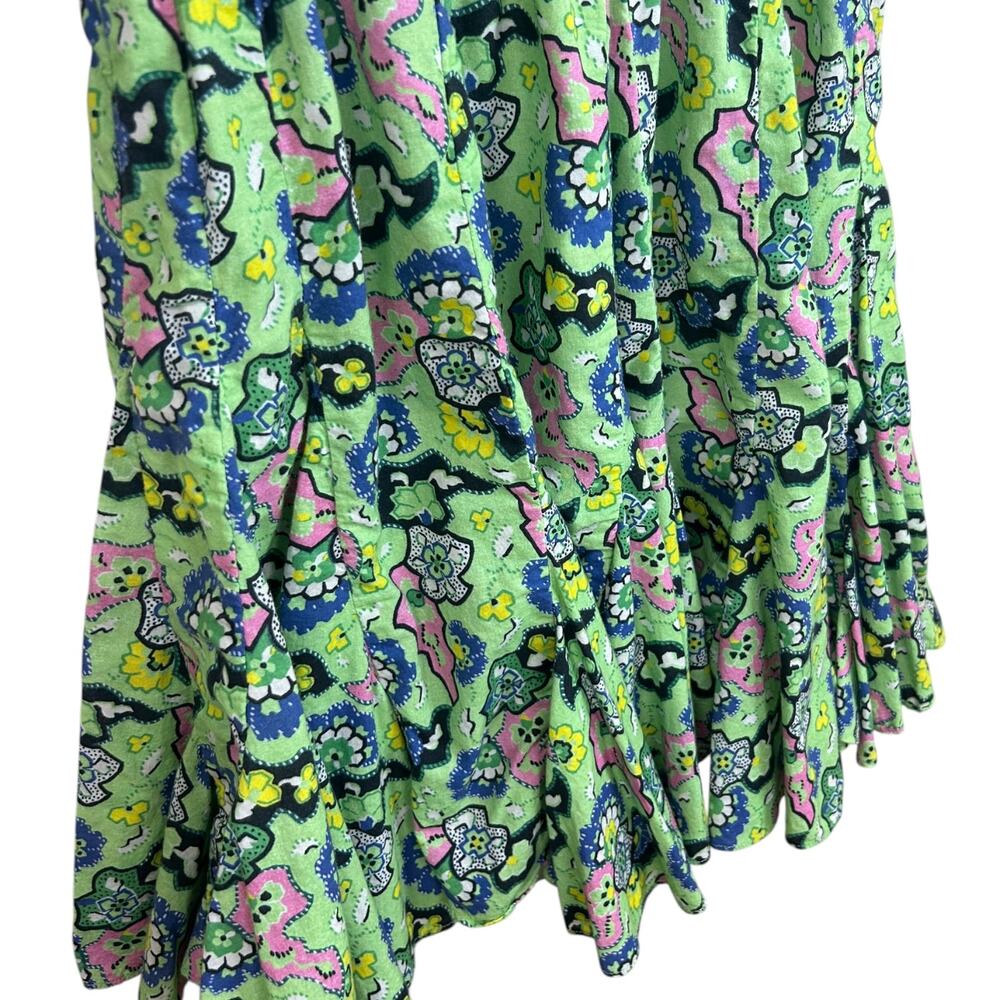 Rhode Women's 'Molly' Mini Dress Mosaic Floral Grass Flowy Open-Back Green Small - Picture 11 of 13